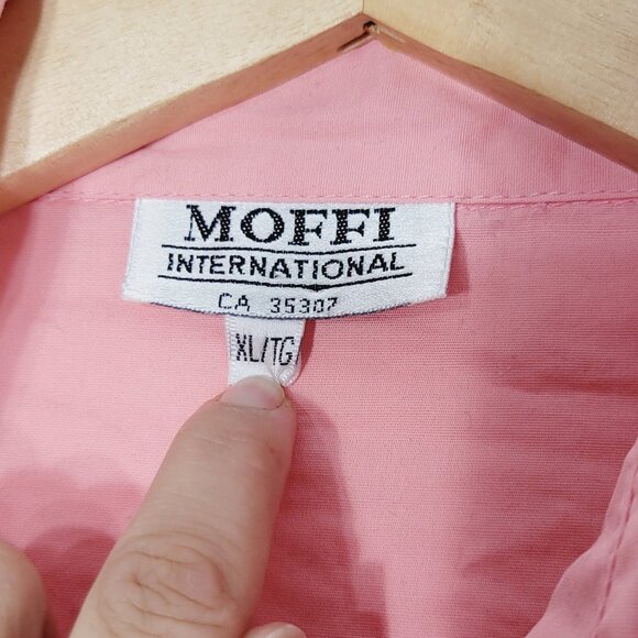 Moffi International Vintag Pink Cotton Blend Embroidered Button-Up Shirt Size XL - Picture 5 of 9